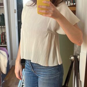 Madewell Cream Pleated Blouse